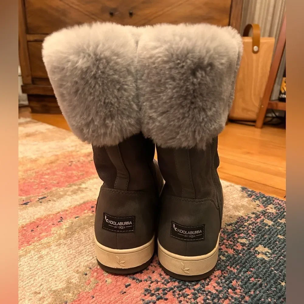 Koolaburra Gray Fur-Lined Winter Boots